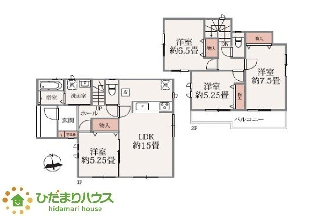 【間取り】 | 水戸市千波町420番　新築戸建　A号棟　 | コミュニケーションの取りやすい対面キッチン。