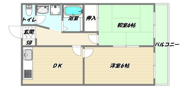 大阪市淀川区木川東１丁目の賃貸マンションの間取り