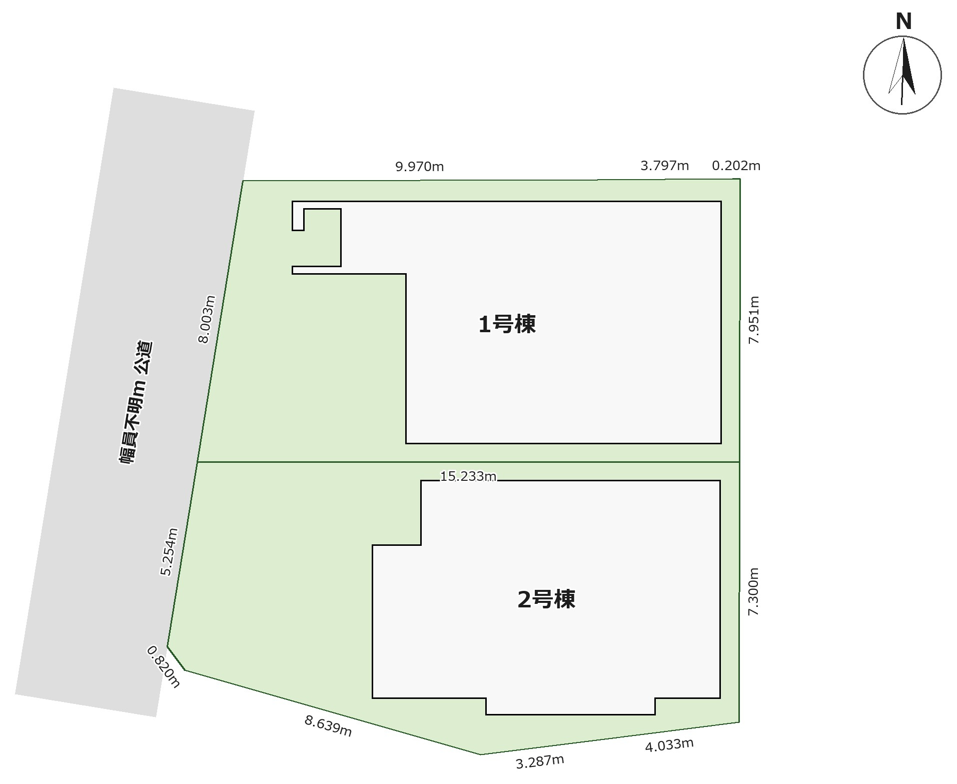 福岡市南区曰佐3丁目第3-2棟（2号棟）の区画図|配置図（2号棟）