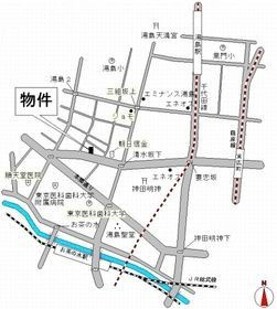 プルナスお茶の水の地図