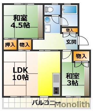 泉北茶山台２丁４番３号棟の間取り