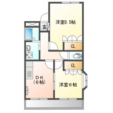 グランディール　チェリーの間取り