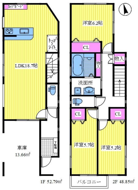 塩屋町４丁目　新築戸建の間取り