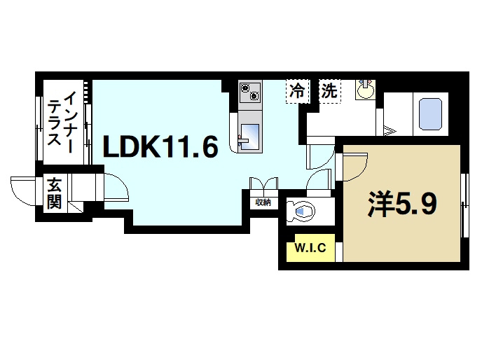 京成Ⅱ-Ⅰの間取り|1LDKの間取りです