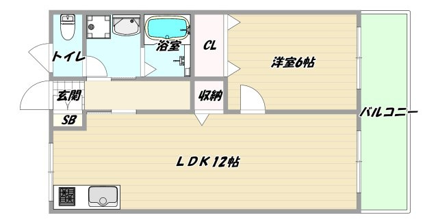 大阪市淀川区木川東２丁目のアパートの間取り