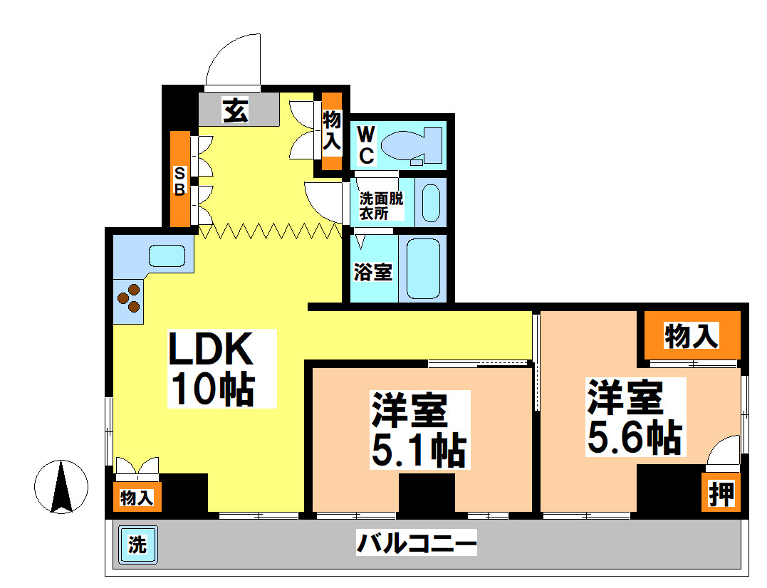 武蔵野市桜堤２丁目の賃貸マンションの間取り