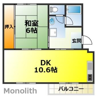 泉北竹城台2丁8号棟の間取り