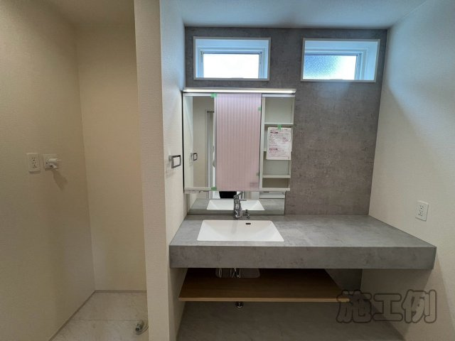 小田原市寿町1丁目新築戸建　1棟現場の独立洗面台|完成イメージ（同施工会社）
