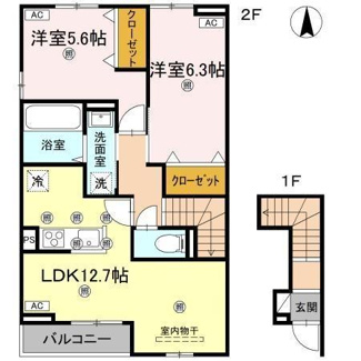 【間取り】 | グランツ上福万 A棟