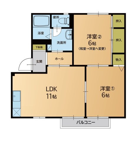 ラフォーンヴィラ G棟の間取り|使い勝手の良い間取りです♪