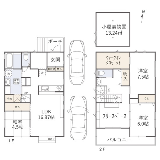 北本町四丁目　一戸建ての間取り|北本町4丁目に位置する、窓が多く通気性に優れた２０１１年築の一戸建てです。