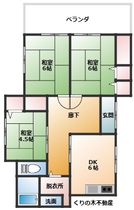【間取り】 | 下泉町2丁目借家 | 3DKの間取りです