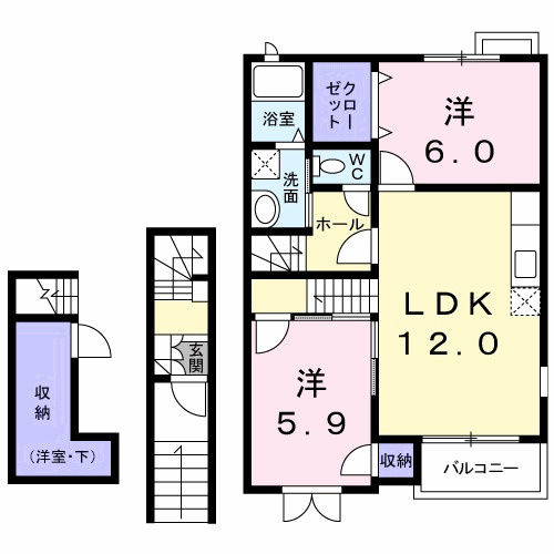 エスポワール高野　Ｂの間取り