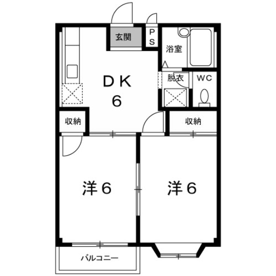 【間取り】 | エルディムサンライズ２１　Ａ