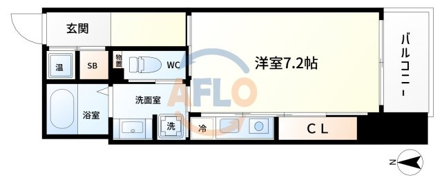 エイペックス東心斎橋Ⅰの間取り|エイペックス東心斎橋Ⅰ　1Ｋ