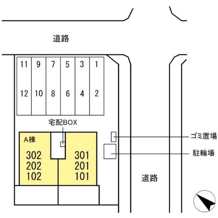 (仮称)D-ROOM別所町A棟の区画図