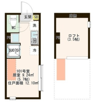 北区上中里２丁目のアパートの間取り