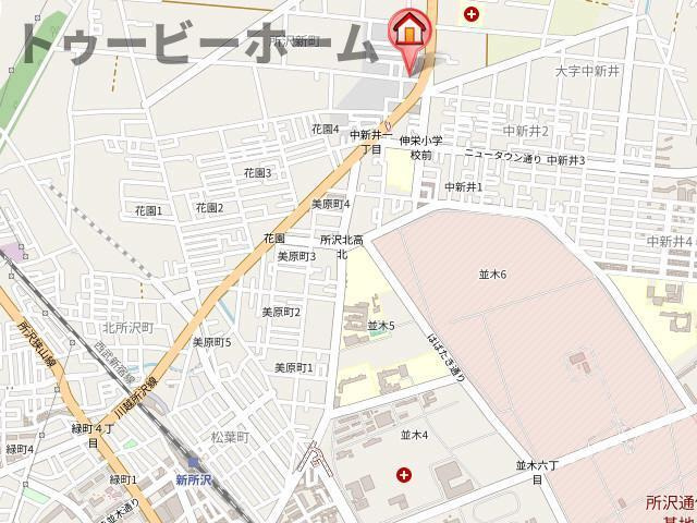 所沢市所沢新町 戸建貸家の地図