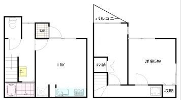 北千住戸建の間取り|間取りです。