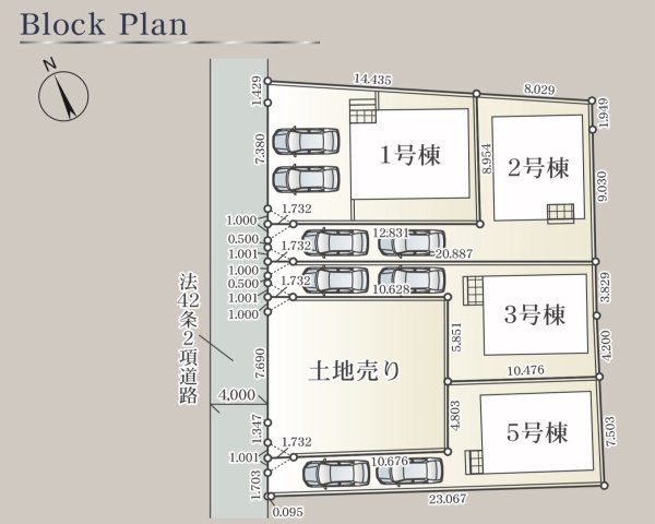 八王子市横川町第44　新築4棟の区画図|区画図
