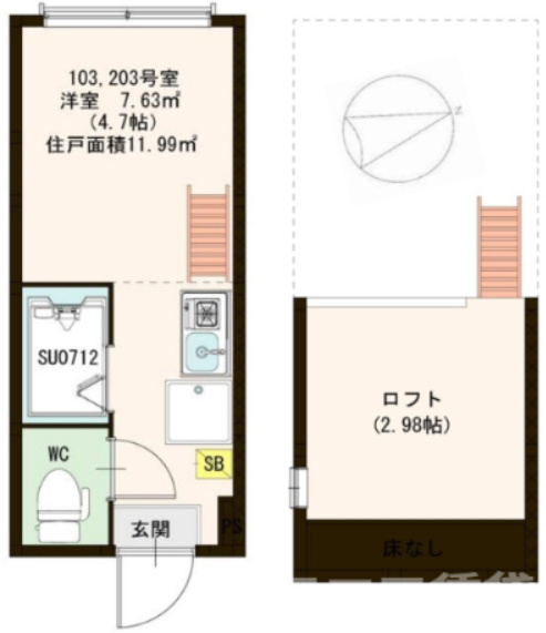 足立区日ノ出町のアパートの間取り