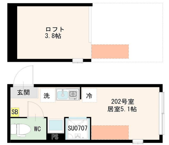 足立区柳原２丁目のアパートの間取り