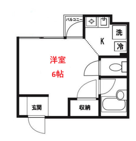 【間取り】 | アクアデビラ | 洋室6帖　・インターネット使用料無料