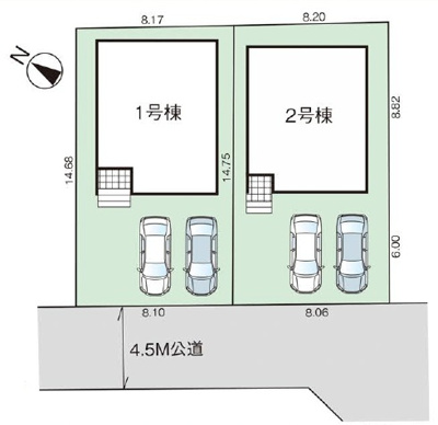 【区画図】 | 上尾市上　全２棟 | 区画図