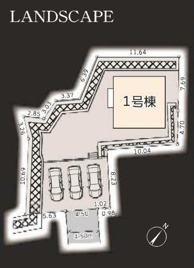 伊勢原市東大竹新築戸建て　1号棟の区画図|区画図「伊勢原市東大竹新築戸建て」