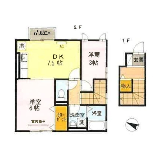 ハイツ天のやの間取り