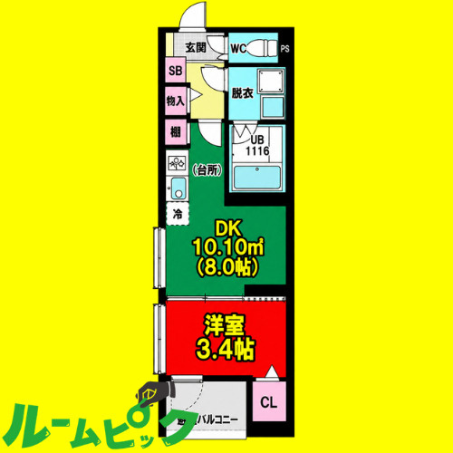 グランシャルム中村　名古屋市賃貸　仲介手数料無料の間取り