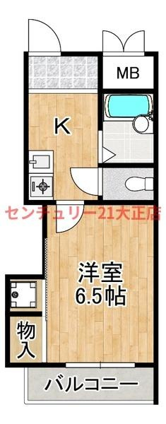 大阪市港区波除２丁目の賃貸マンションの間取り
