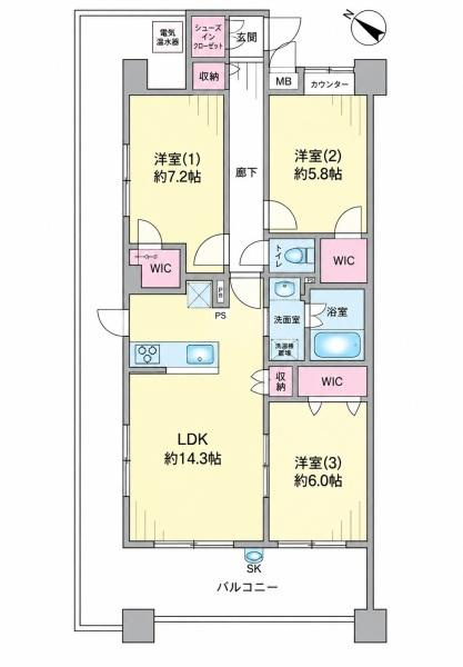 シーズガーデン大和の間取り