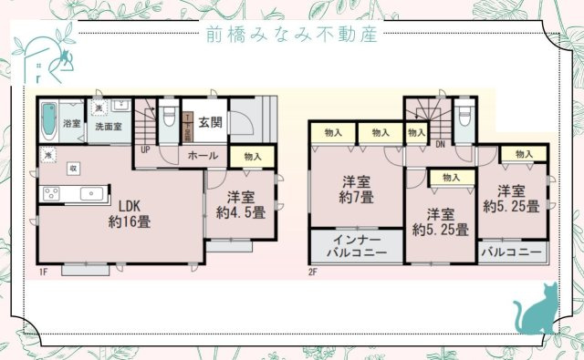 【新築】前橋市朝日町1丁目　限定１棟　ハートフルタウン　新築建売の間取り