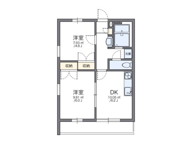 レオパレスＮＩＩＢＯＲＩの間取り