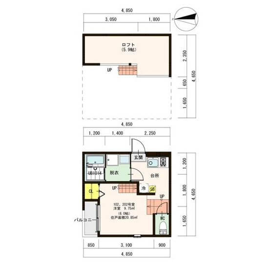 【間取り】 | ハーモニーテラス荒中町Ⅱ