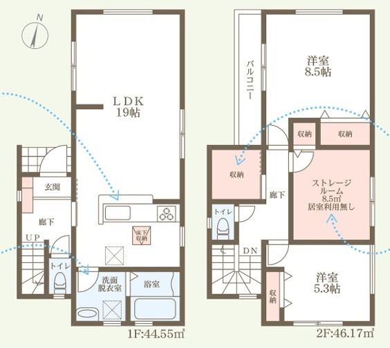 JR土山駅まで徒歩7分　二見町福里9期　新築限定1棟の間取り