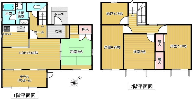 　津市河芸町上野　オール電化住宅　４ＳＬＤＫの間取り