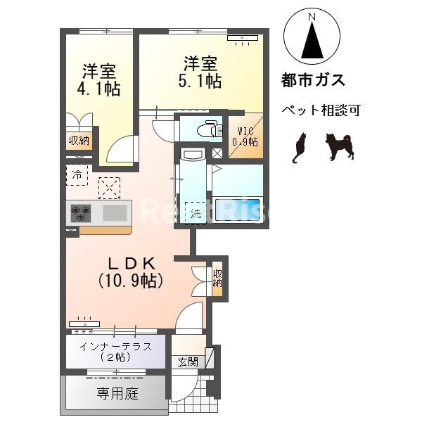 小信中島東鵜飼分新築アパートの間取り