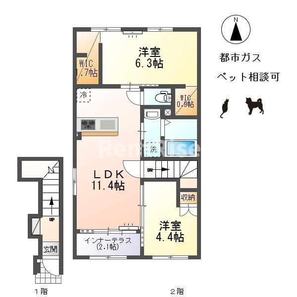 小信中島東鵜飼分新築アパートの間取り