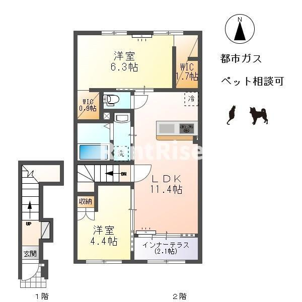 小信中島東鵜飼分新築アパートの間取り