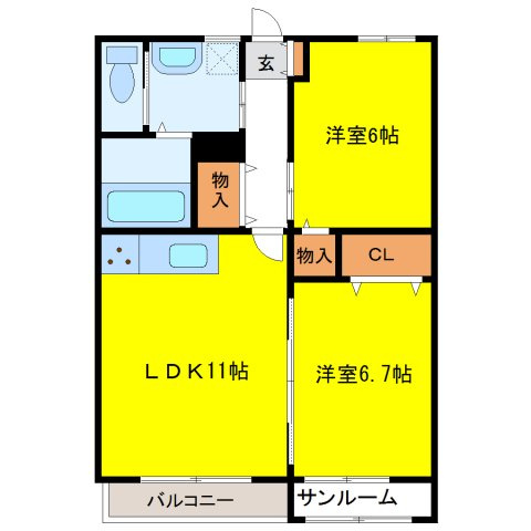 コート・グランドールD棟の間取り