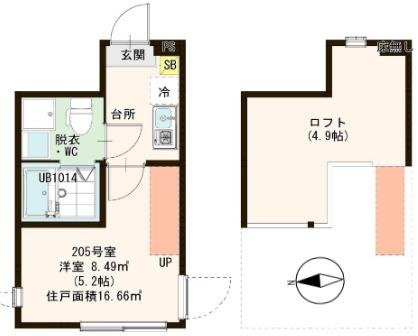 江戸川区北小岩５丁目のアパートの間取り