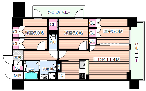 【間取り】 | セイシア大拓26