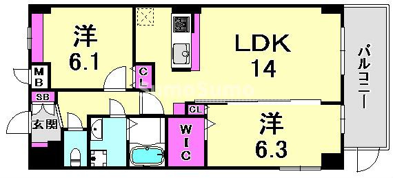 ディアコート新長田の間取り
