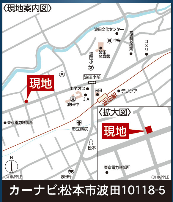 松本市波田　第14　新築戸建の地図|小中学校が近く子育て世帯にも嬉しい住環境です。