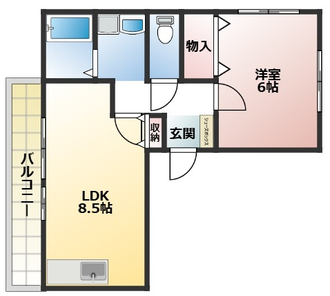 市川市大野町３丁目のアパートの間取り