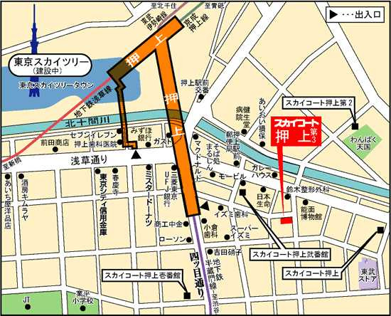 スカイコート押上第3の地図