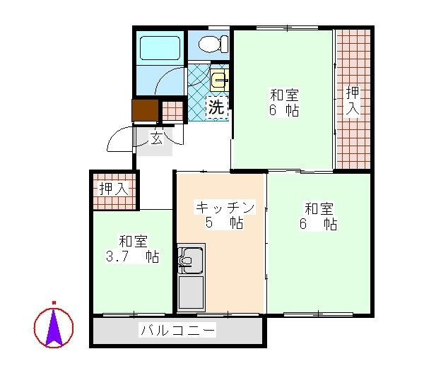 松戸タイムズ1号棟の間取り