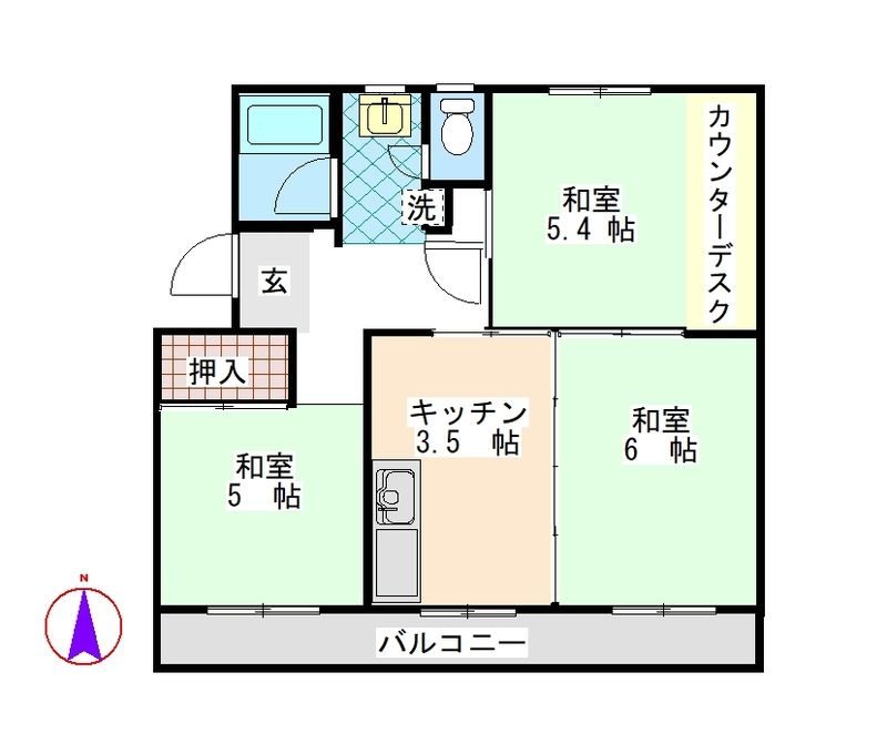 松戸タイムズ2号棟の間取り